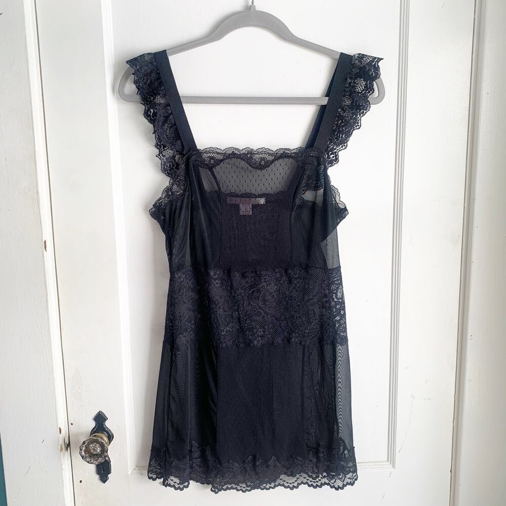 Victoria’s Secret VS Very Sexy Sheer Black Lace Bodycon Lingerie Slip Dress 2007